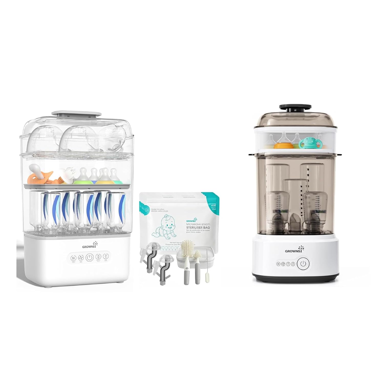 Grownsy 3 Layers Large Bottle Sterilizer and Dryer Comapct Bottle Sterilizer and Dryer