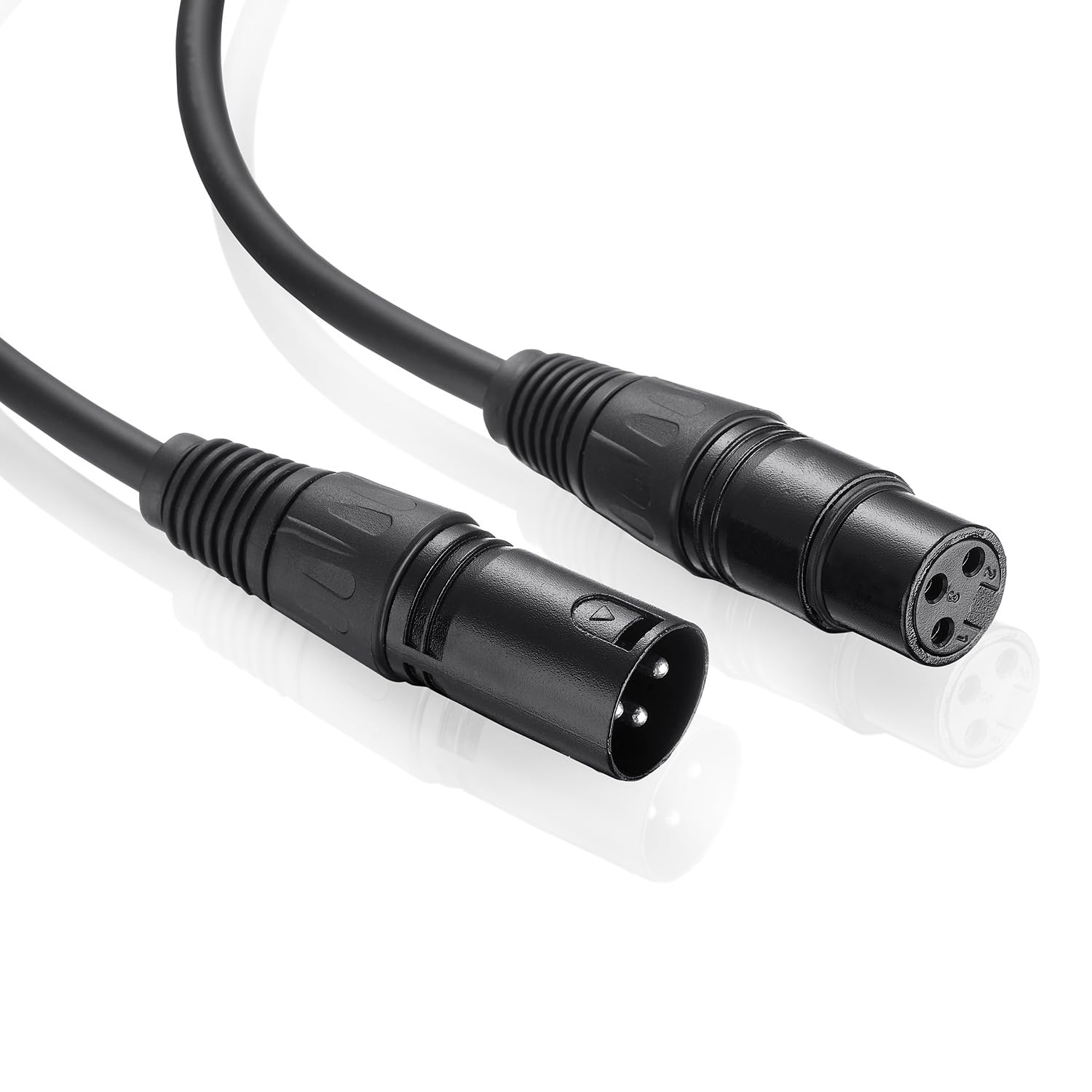 XLR Cable Microphone Cable 2Pack 100 FT, Heavy Duty Balanced XLR Speaker Cable, 3-Pin Shielded Male to Female Mic Cord, Stage Lighting Patch Cable for Speaker Systems Mixer