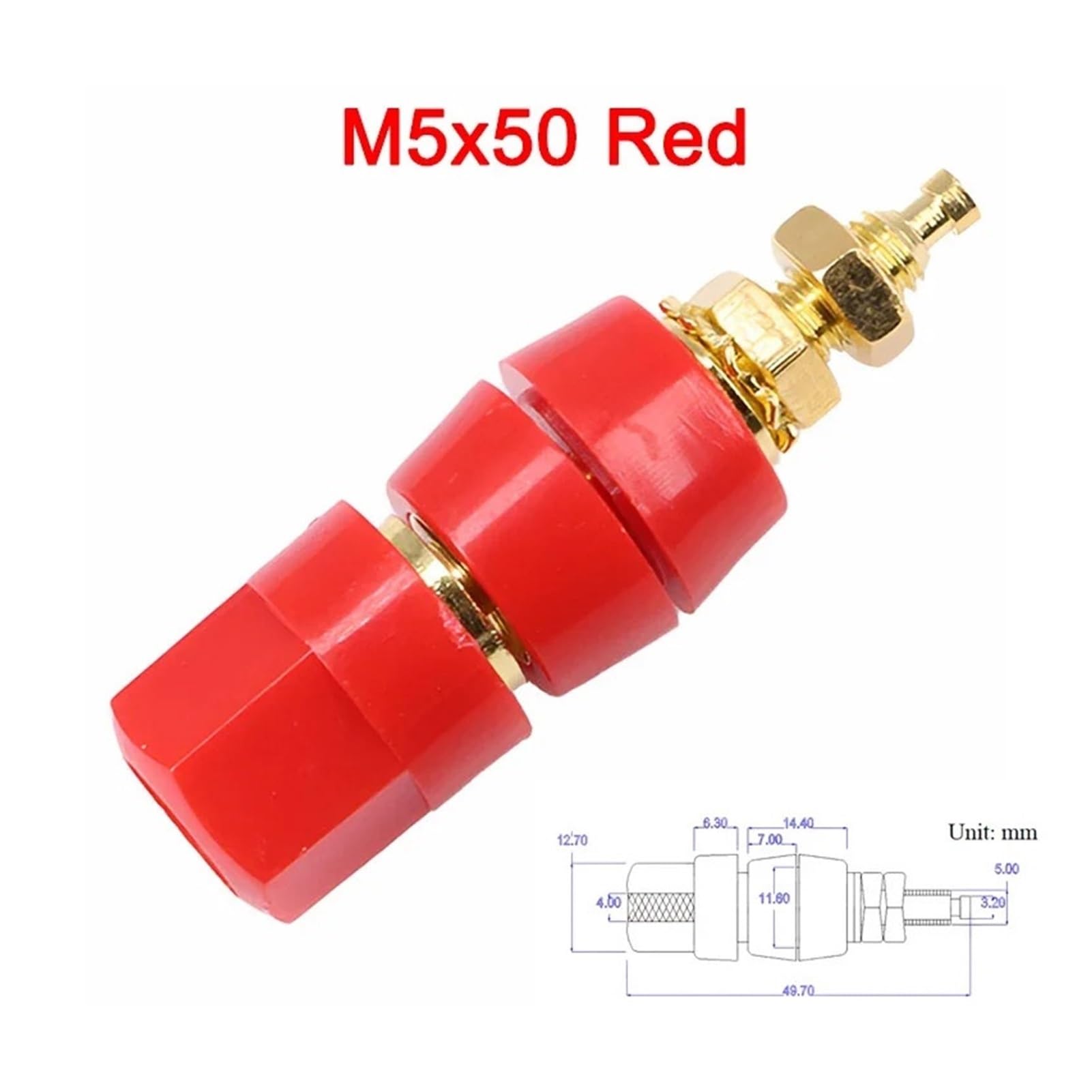 Post di legame terminale di conduttività, Set di morsetti for terminali Nero Rosso M5/M6/M8/M10 1/2/3/5/10/20 Pz