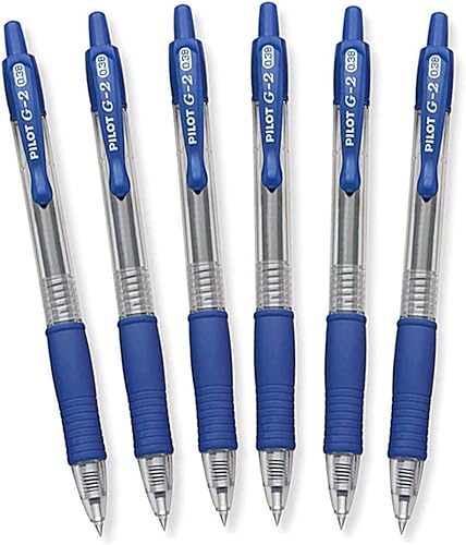 Pilot G2 - Bolígrafos retráctiles de tinta de gel de alta calidad ultra finos 38 azul marca 1 paquete de 6