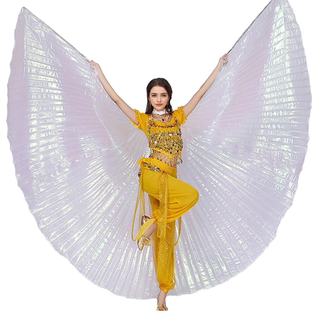 Women Belly Dance Wings for Adult Belly Dance Costume for Halloween Carnival Performance Angel Wings with Sticks