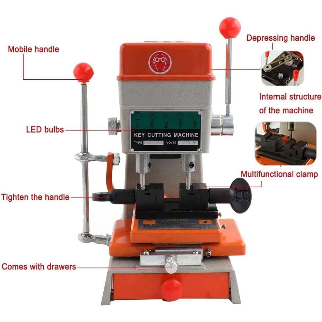 Machine De Copie De Clé Verticale, Machine à Tailler Les Clés 120W, Machine De Copie pour Clés De Duplication, Outils De Serrurier pour Voiture, Clés De Moto, Clés De Serrure De Porte