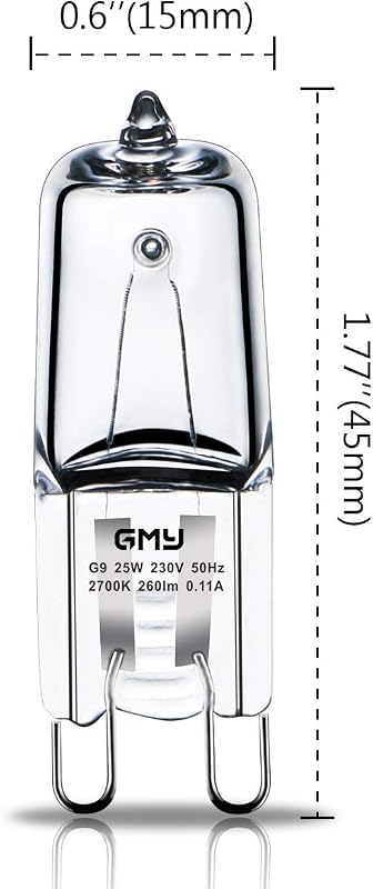 GMY 25W G9 Halogén Sütőlámpa 300°C Hőálló 4db Mikróhullámú Sütőhöz - 25W 4PACK