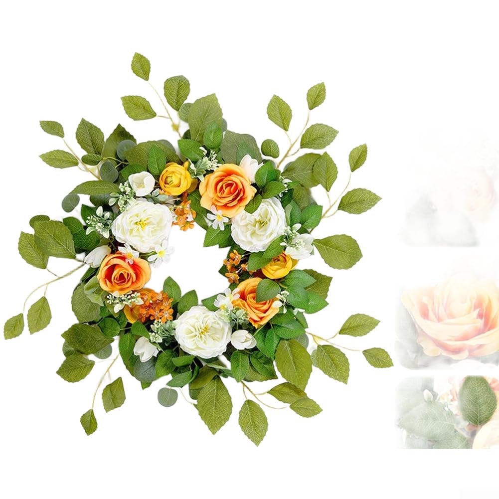 Couronne florale artificielle 65 cm pour un décor fleuri sans entretien