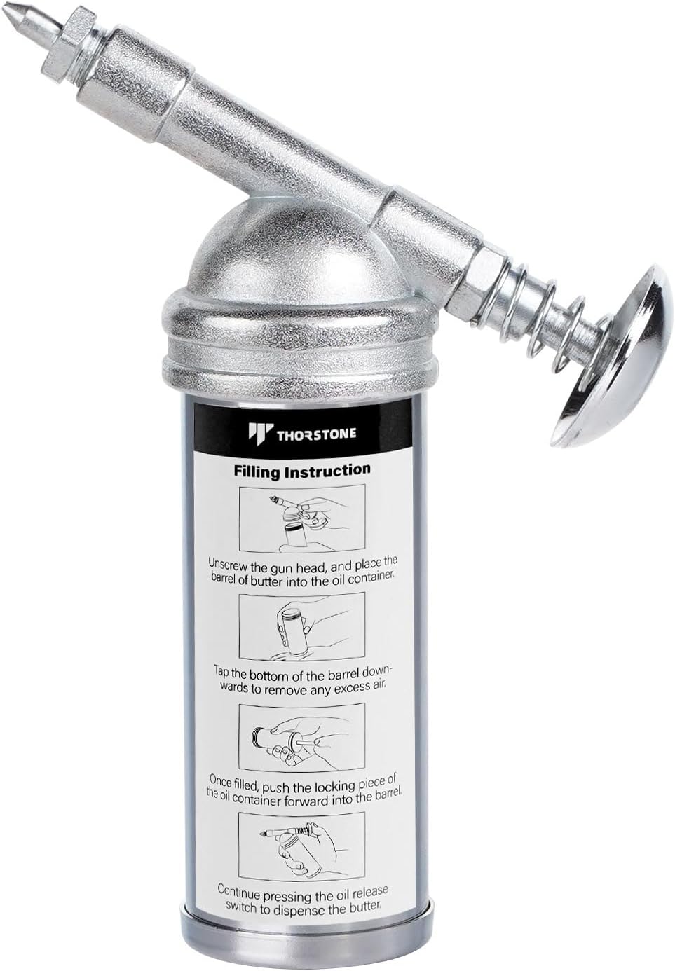 Thorstone Bicycle PushType Mini Grease Gun One Handed Operation Needle Nozzle