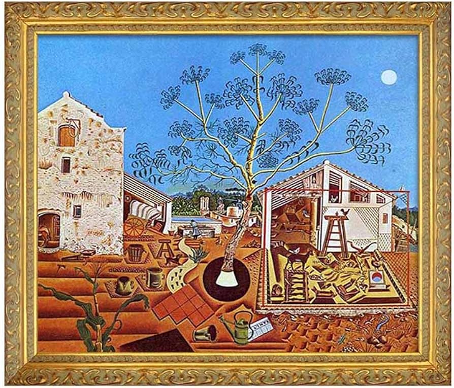 Amazon.com: NBKJCO The Farm by Joan Miro Canvas Art Famous