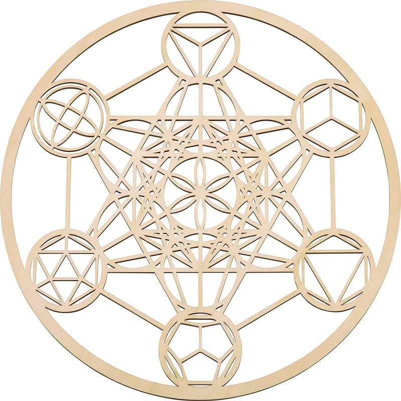 Solids Metatron Cube, 12 Inch Wall Art | Modern Sacred Geometry with Positive Energy Symbolizes Balance & Harmony | Wall Décor for Living Room, Bedroom, Office, Business, and Home
