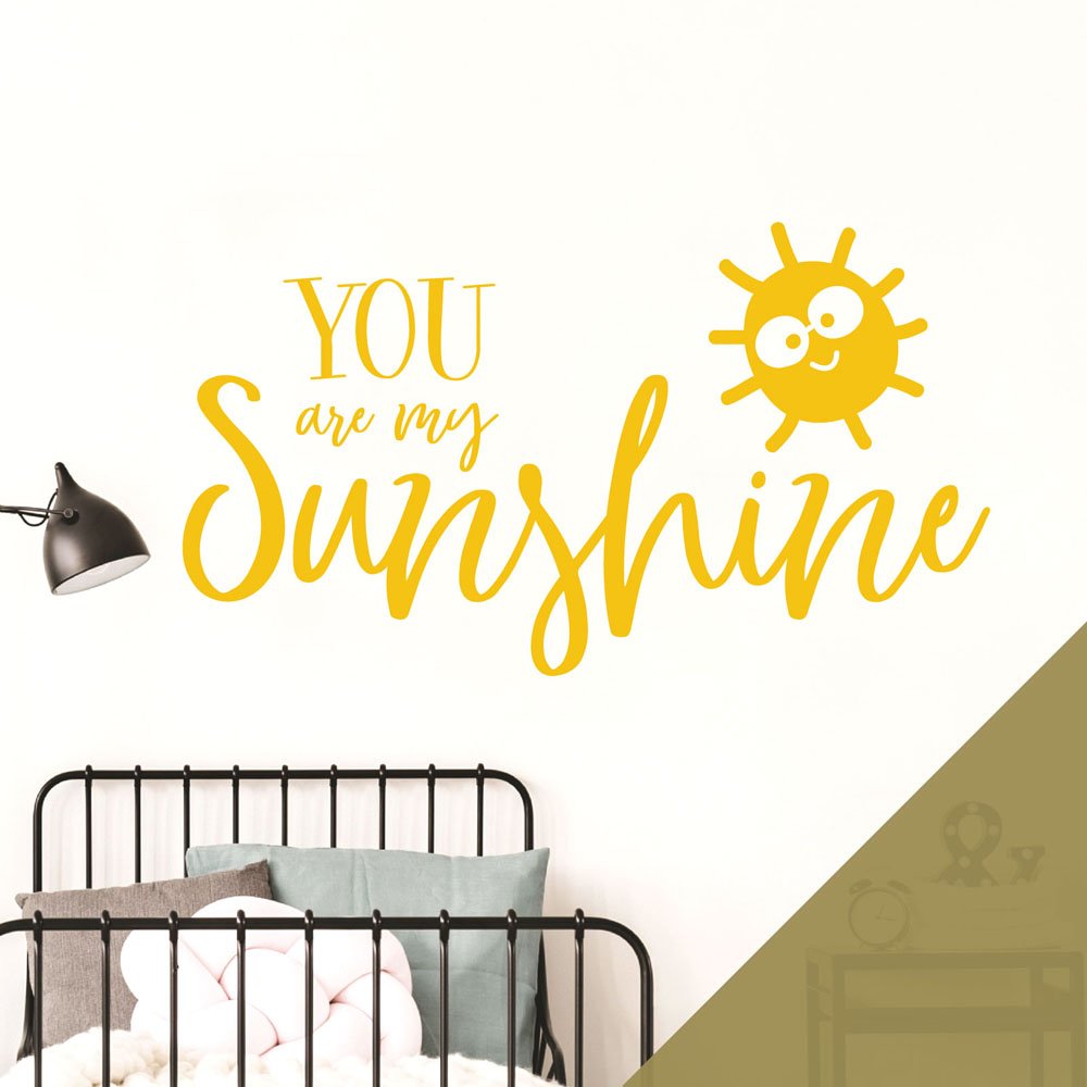 You are My Sunshine - Nursery Wall Sticker, Children Bedroom Wall Quote [Medium] [Gold]