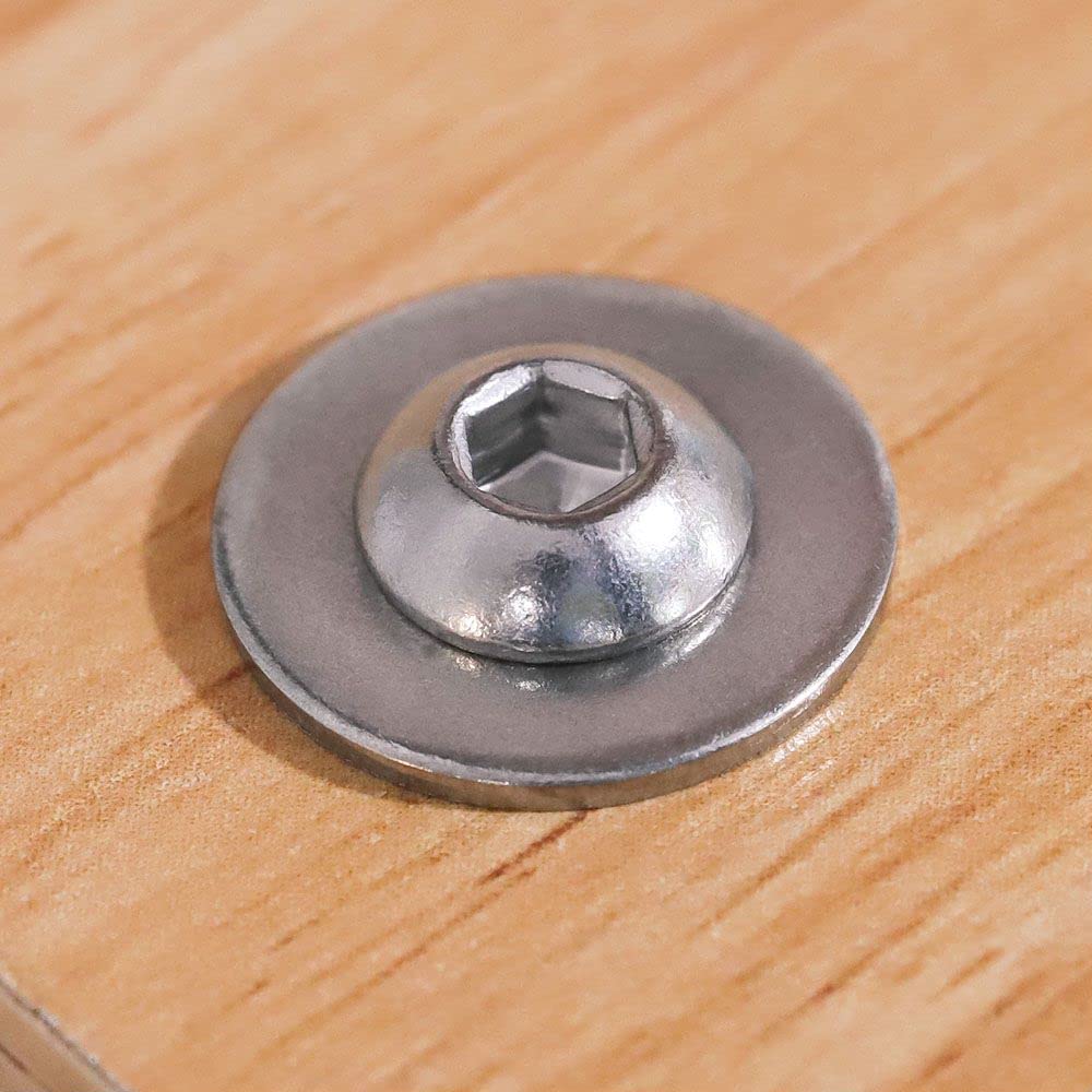 Glvaner M6-1.0 x 60mm (10 Sets) Button Head Socket Cap Screws with M6-1.0 Hex Locknuts and Large Flat Washers Assortment Tool Set