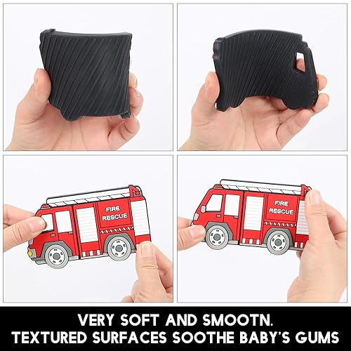 Miniatura 5 de Juguete mordedor de silicona de grado alimenticio para bebés con soporte para chupete, juguetes de alivio del dolor de dentición para niños y niñas,