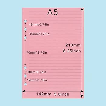 Amazon.co.jp: Colacoo A5色ルーズリーフ用紙 4パック [100