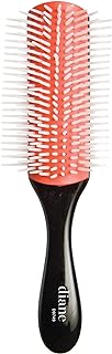 فرشاة تصفيف احترافية بـ9 دبابيس نايلون للشعر المجعد والاملس والرطب ولتوزيع البلسم ومستحضرات العناية بالشعر وتجفيف الشعر وتصفيفه، لون اسود واحمر من ديان D9749