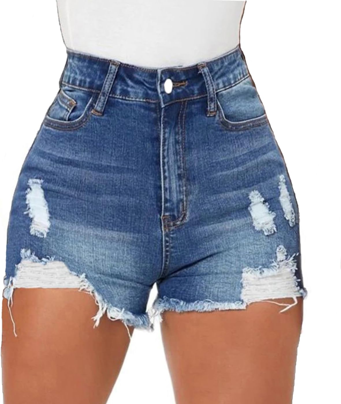 Women High Waisted Skinny Stretchy Denim Shorts Casual Summer