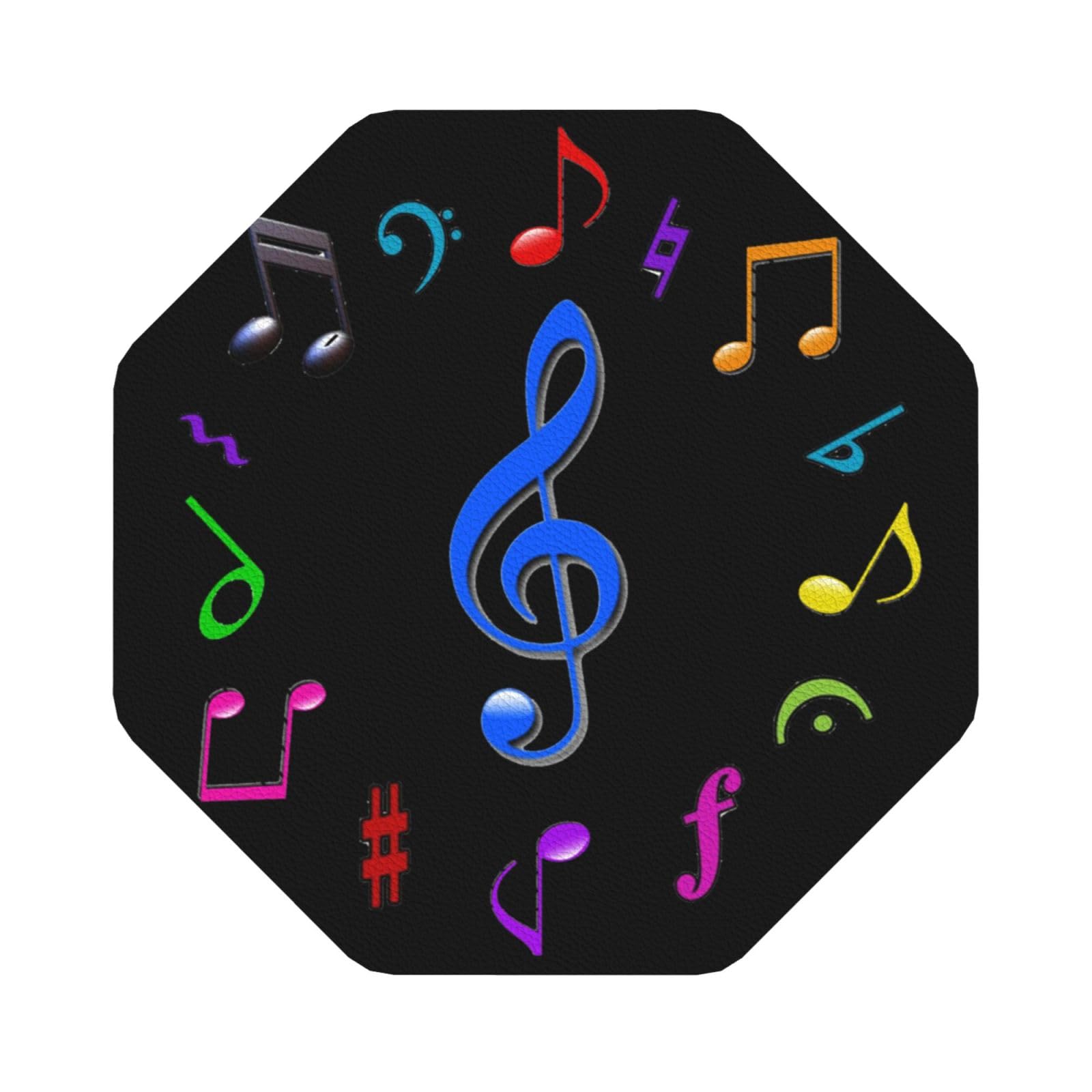 Music PU Leather Coasters Set of 6 Octagon Drink Coasters