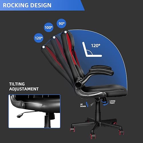 Miniatura 4 de Toszn DT530 - Silla de juegos para computadora con reposabrazos abatibles sillas de videojuegos con altura ajustable silla de oficina ejecutiva de