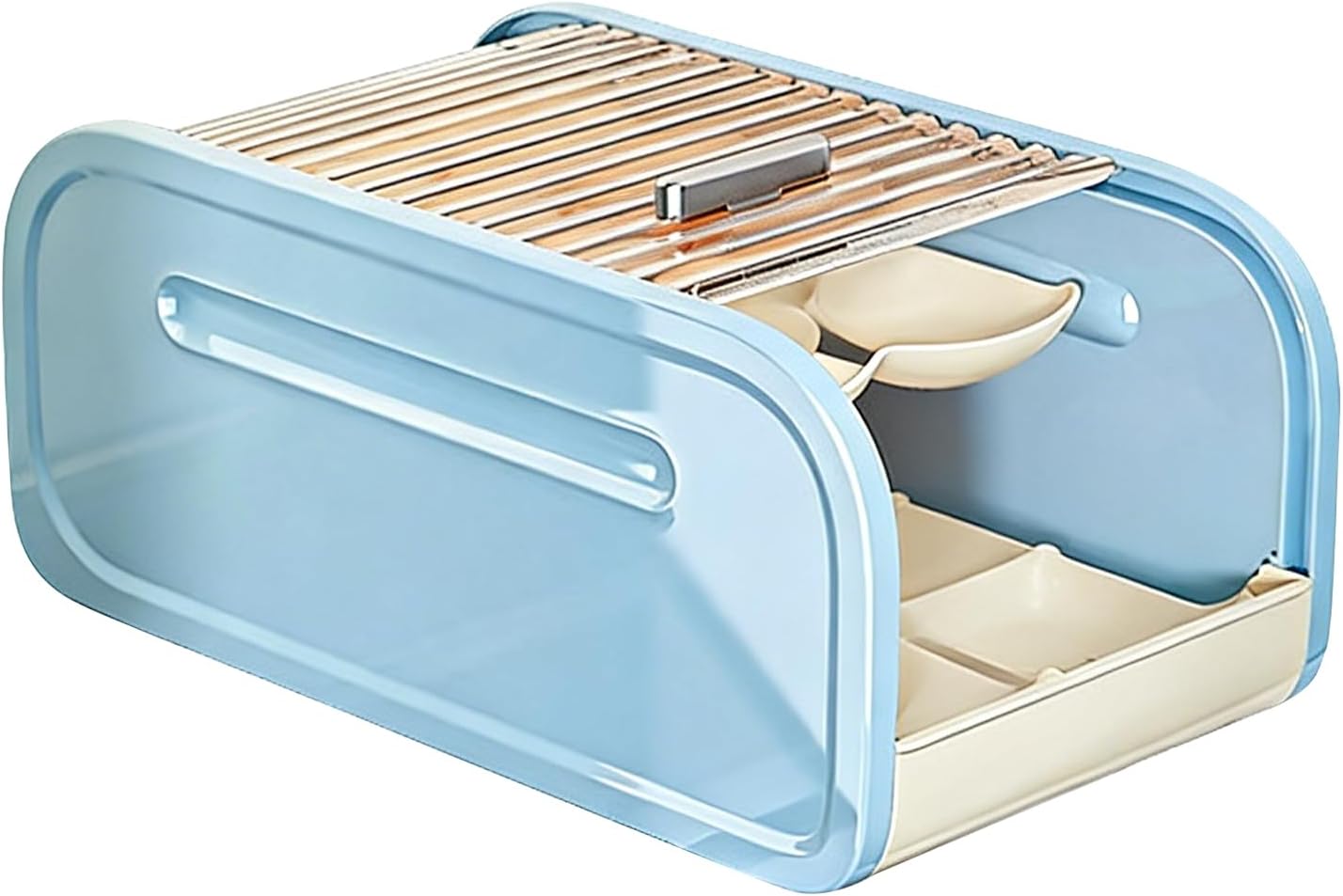 Egg Holder Fridge, 2-Tier Automatic Rolling, with Sliding Lid, Egg Holder Countertop Storage Box with Material, Kitchen Storage Accessory for Freezer Home Kitchen Pantry Cabinet Apartment Rest