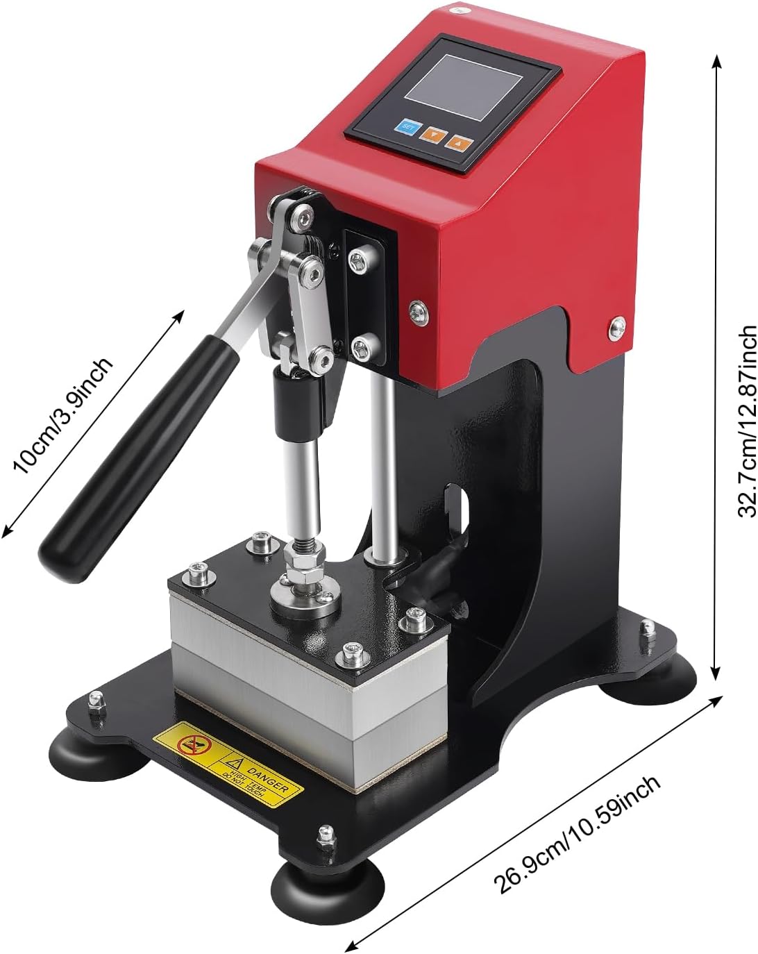 Heat Press Machine, Mini Manual Heat Presser Portable Double Heat Press Machine 2.4 * 4.7in Heated Plates 900W LCD Controller Transfer Sublimation Print