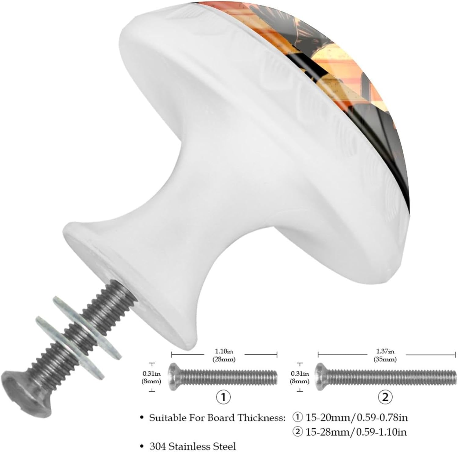 Black Eagle Desert Decorative Cabinet Knobs with Screws, Glass Drawer Knobs for Kitchen Bathroom Furniture