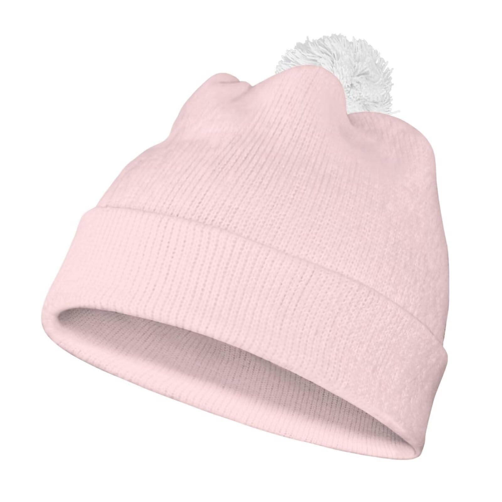 Hechitok Girls Boys Knit Slouchy Beanie Strawberry Print Beanie Chunky Baggy Hat with Pompom Winter Soft Warm Ski Cap for School Vacation Office Work, White Ball