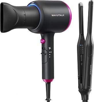 Wavytalk 3/10" Pencil Flat Iron Black and Blown Away onic Hair Dryer Black