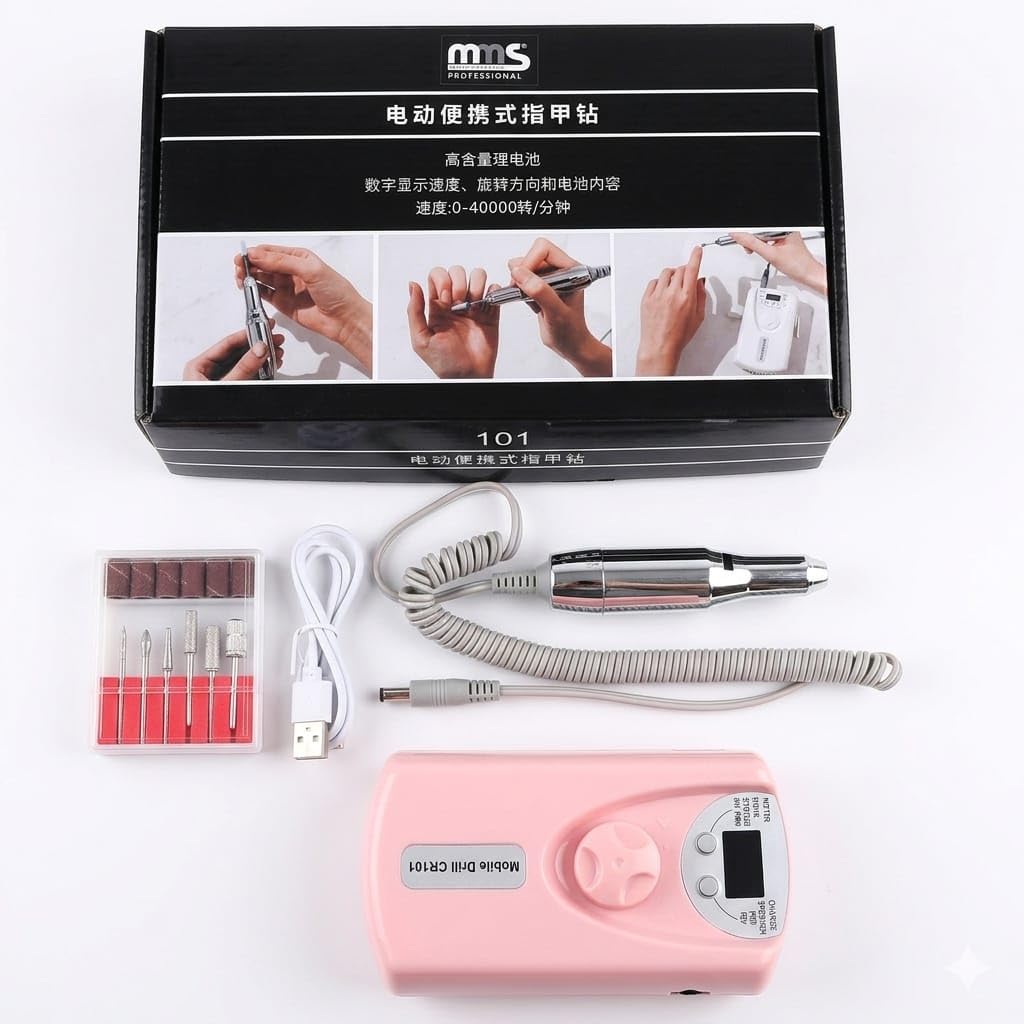 MMS Professional Electric Nail Drill Machine - 40,000 RPM (Model 101) | Low Noise Operation-image-23