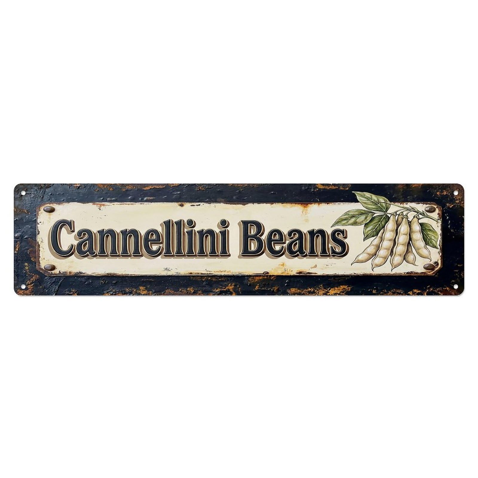 Vintage Cannellini Beans Italian Farmhouse Metal Tin Sign