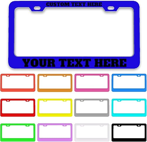Miniatura 11 de Marco de matrícula personalizado – Etiqueta metálica de alta calidad para automóvil con tu texto, placas personalizadas de 12 x 6 pulgadas, marcos