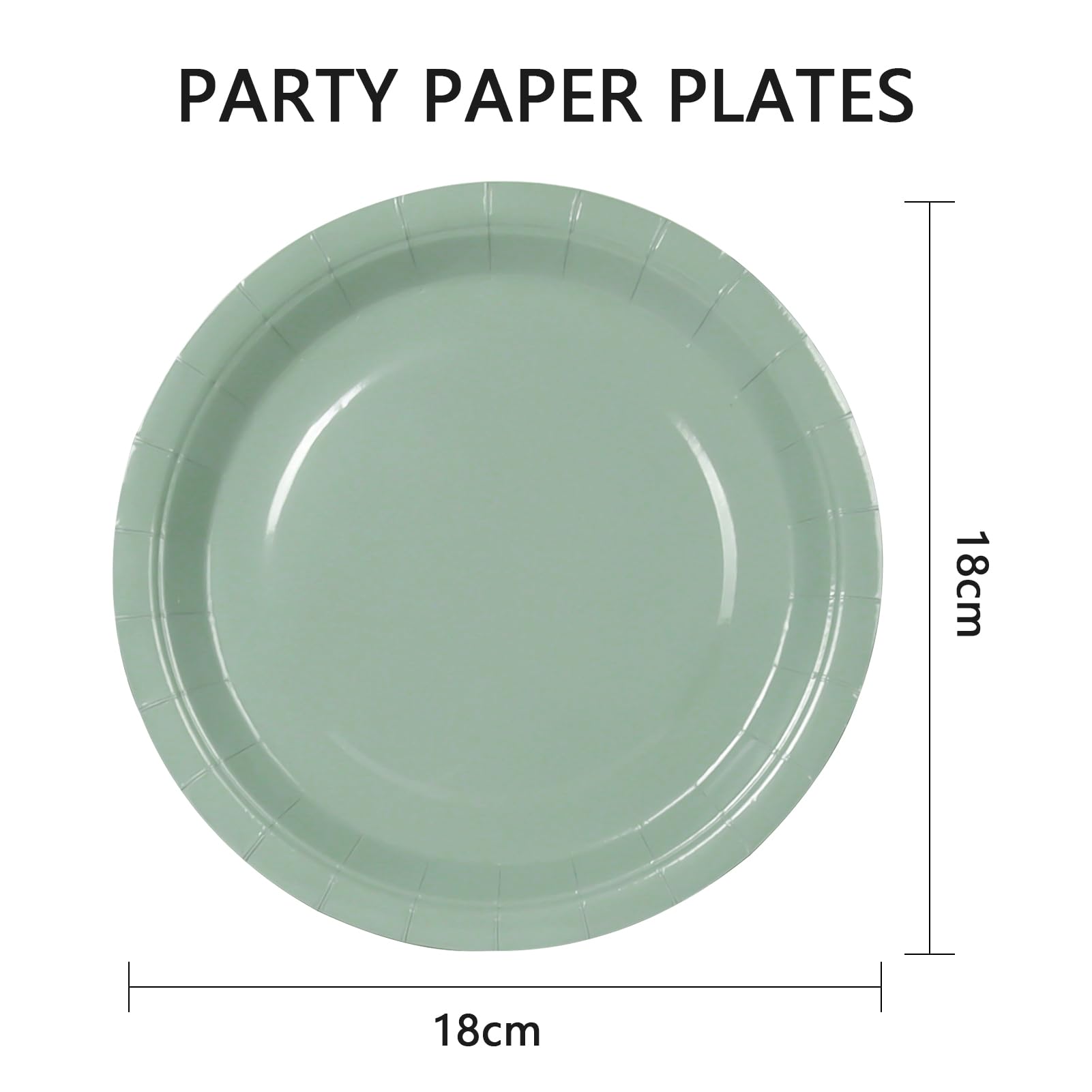 PYAILI Party Paper Plates, 50-Pack Disposable Grass Green Plates, 18 Centimetres-7 Inch, 7 inches - Image 2