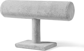 RJ Displays- Ice Grey Velvet T -Bar Retail Boutique Store Display Stand Jewelry Storage, Bracelet, Watches, Cuffs, Necklace, Earring, Bangle, Anklet, Holder Stand, Rack Organizer,