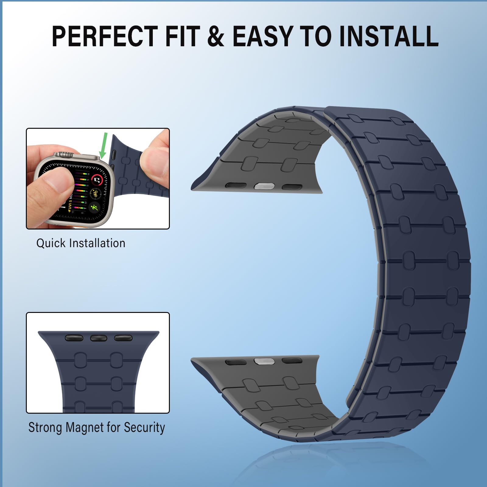 ZZDZZ Compatible with Apple Watch Straps 49mm 46mm 45mm 44mm 42mm 41mm 40mm 38mm - Image 4