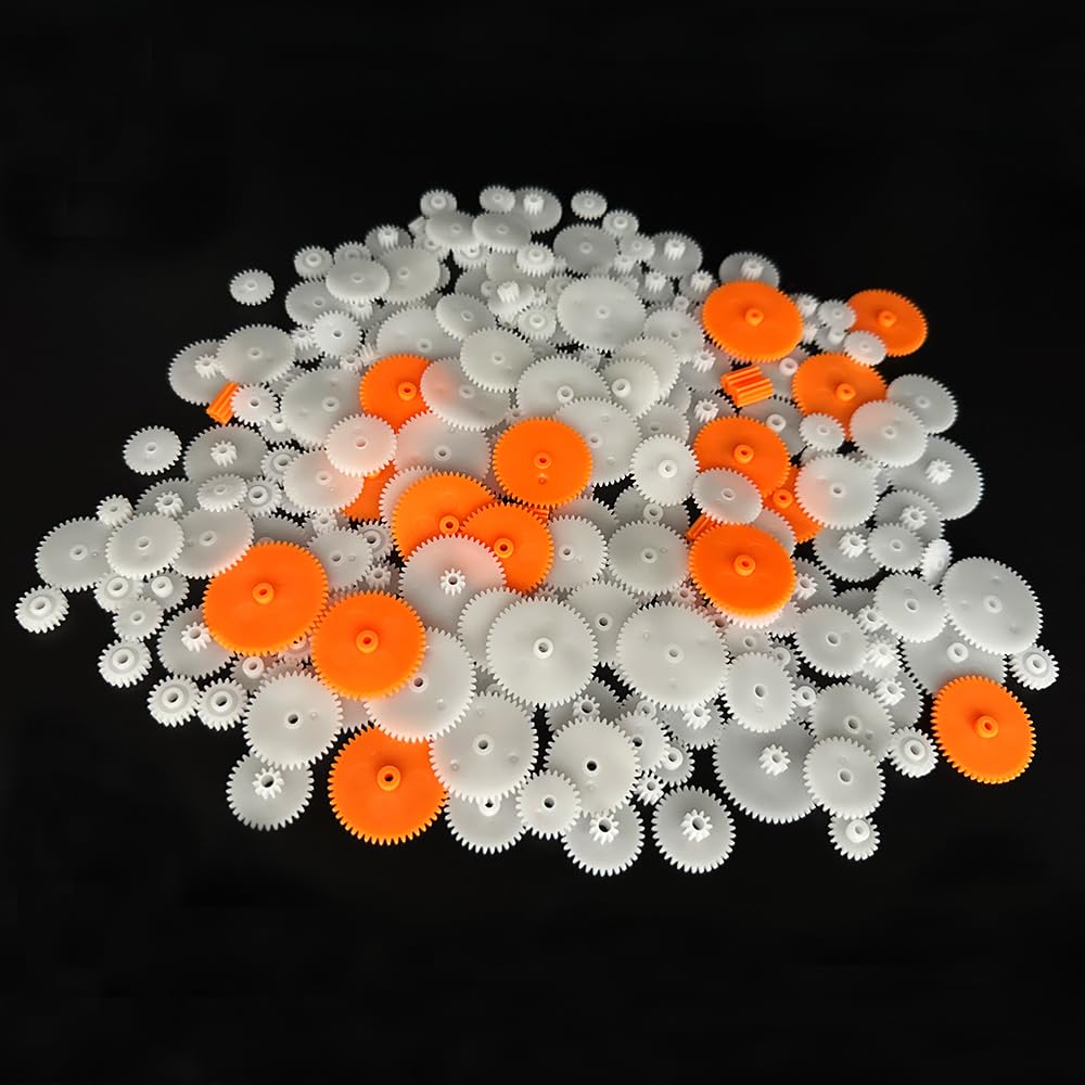 220PCS Module 0.5 Plastic Gears Singe Gear Double Gear Small Motor Gear for DC Motor RC Car Robot Gear Replacement DIY Model Toys Electric Motor Gears