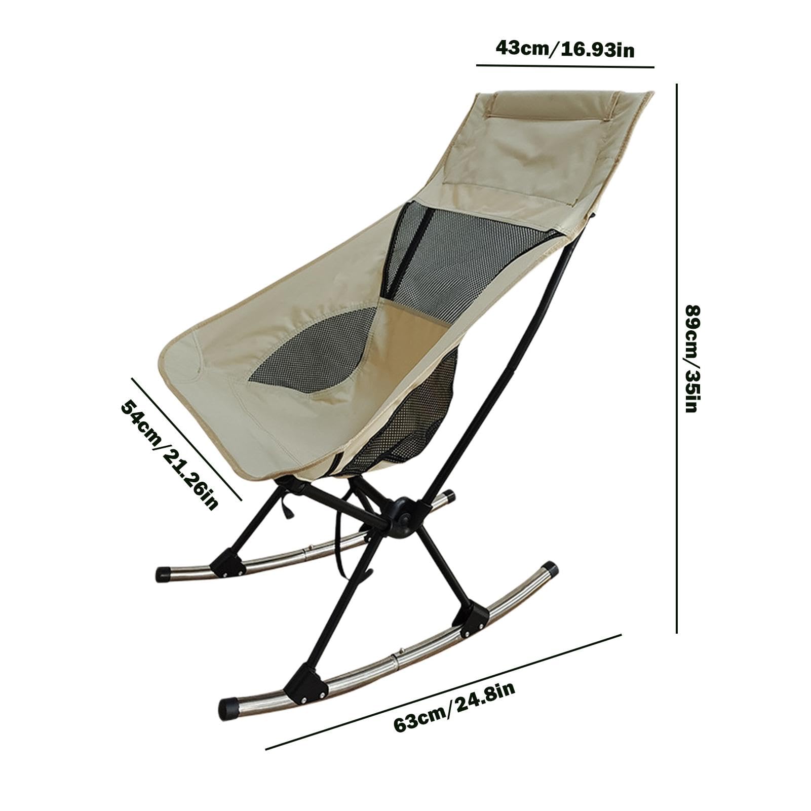 Mecedora para acampar, hamaca columpio portátil, mecedora reclinable plegable, mecedora plegable para acampar, mecedora portátil para exteriores, silla de césped plegable acolchada, mecedora plegable