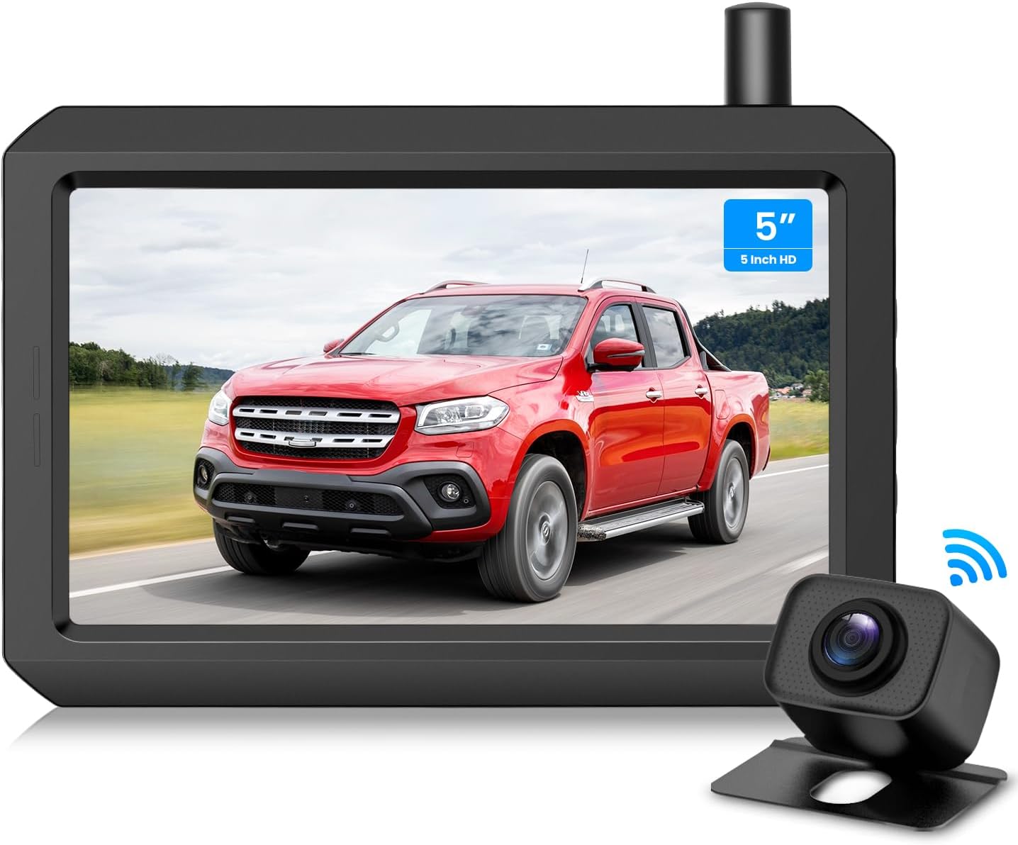 AUTO-VOX W-7 Reversing Camera Digital Wireless Reversing Camera Kit Stable Signal Reverse Camera IP68 Waterproof Rear View Camera with Clear Image Backup Camera 5'' LCD Monitor