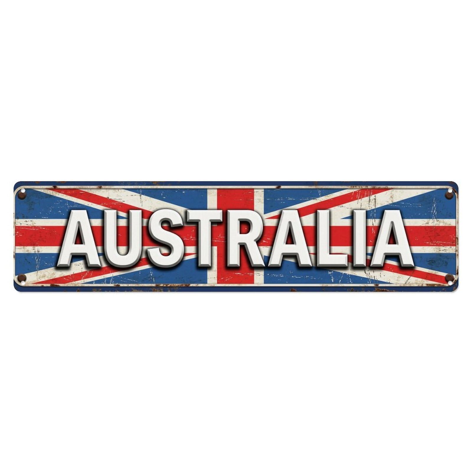Vintage Australia Flag Pattern Metal Tin Sign
