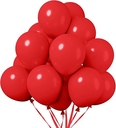 Globos rojos, globos mate, 50 globos de 5 pulgadas, globos de látex, kit de guirnalda de globos, kit de arco de globos, globo de feliz cumpleaños,