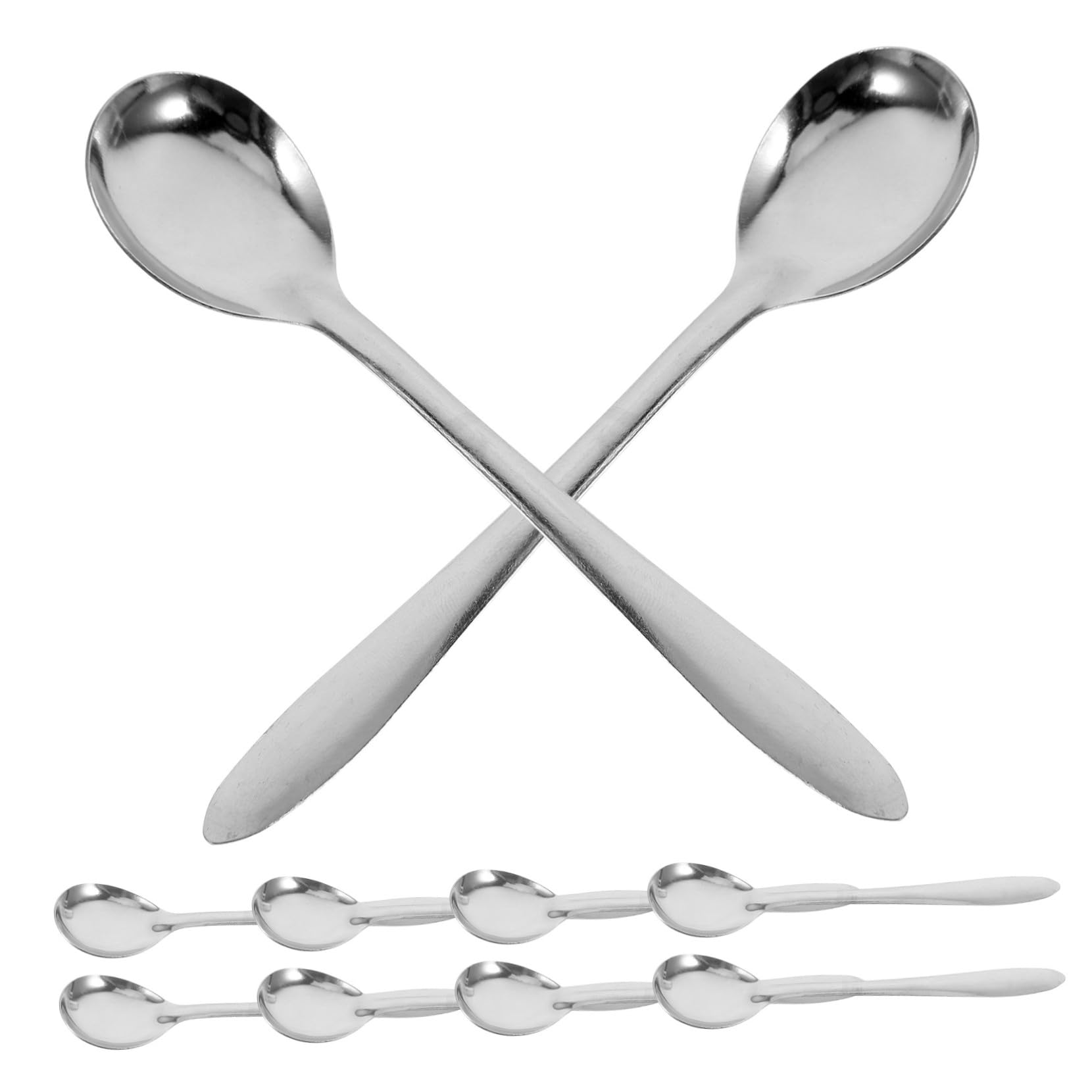 Lot de 100 Mini Cuillères à Café 5, 5 Pouces en Acier Inoxydable Argenté