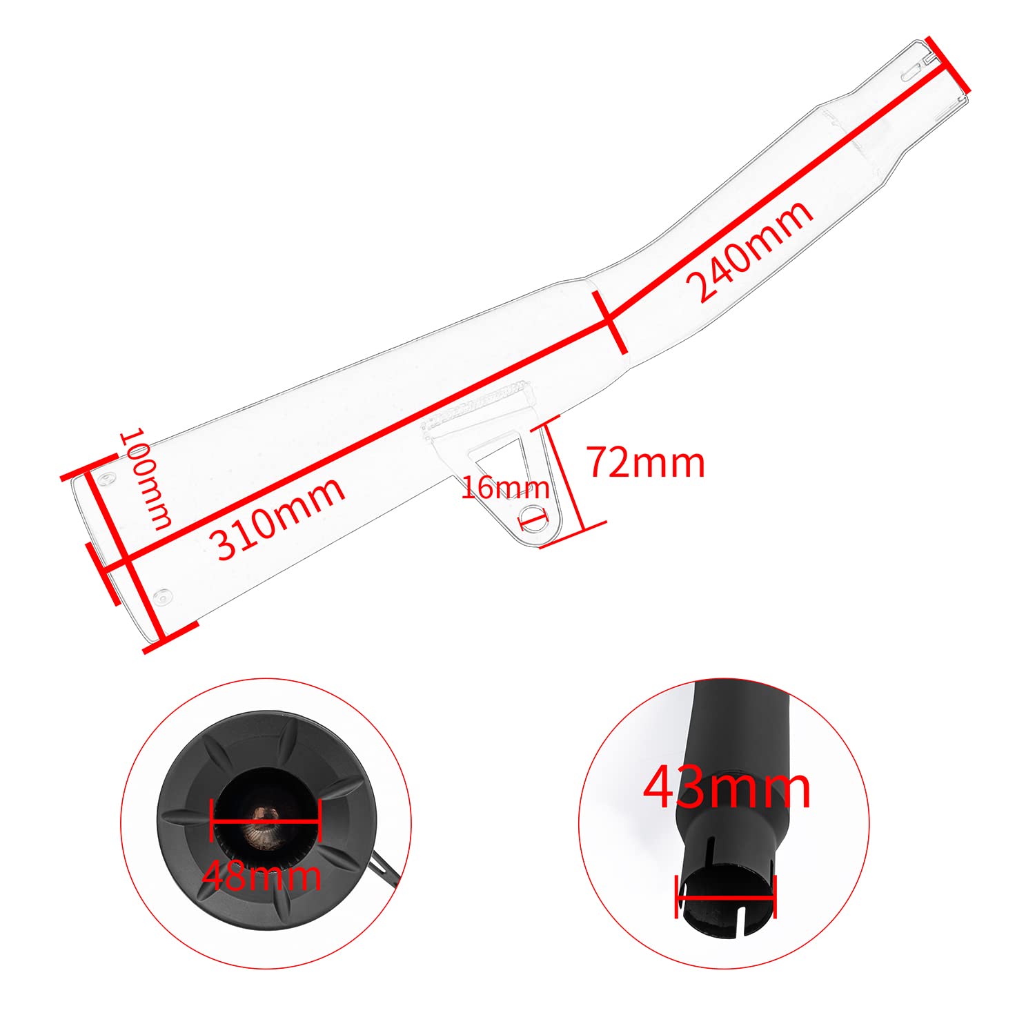 Motorrad Slip On Auspuffrohr für Rebel CMX 1100 CM1100 Rebel1100 2021 2022 2023 2024 2025 2026 Edelstahl Endstück Link Auspuffanlage Abgasleitung (Ohne Schalldämpfer)