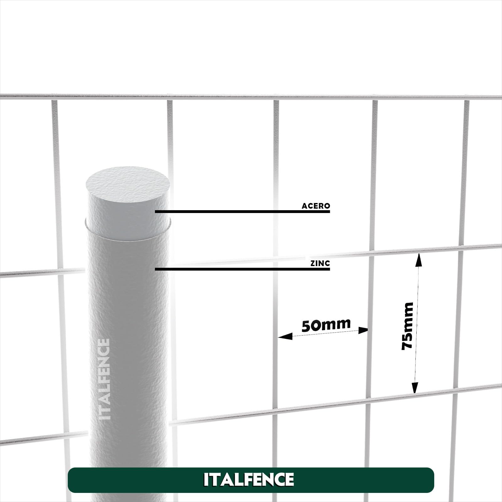 Malla para cercado Ø1,80mm, electrosoldada galvanizada, 25m [125cm]