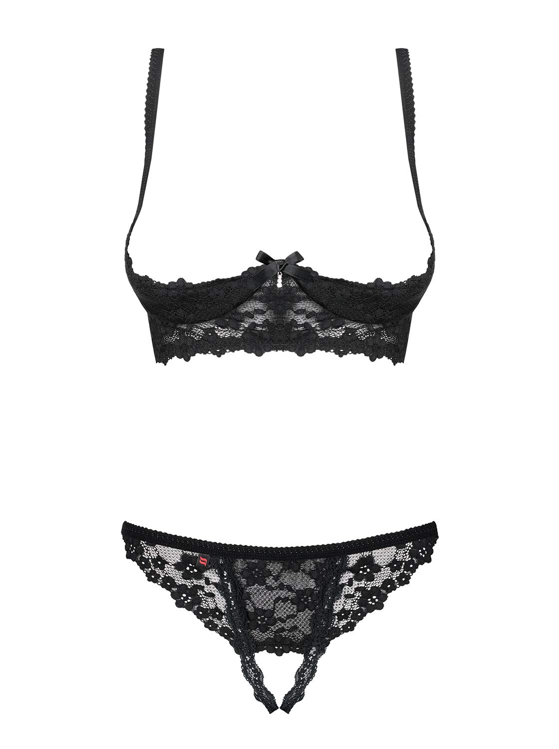 Selente Love & Fun verführerisches 3-teiliges Damen Unterwäsche-Set aus BH, Slip & exklusiver Satin-Augenbinde, Made in EU