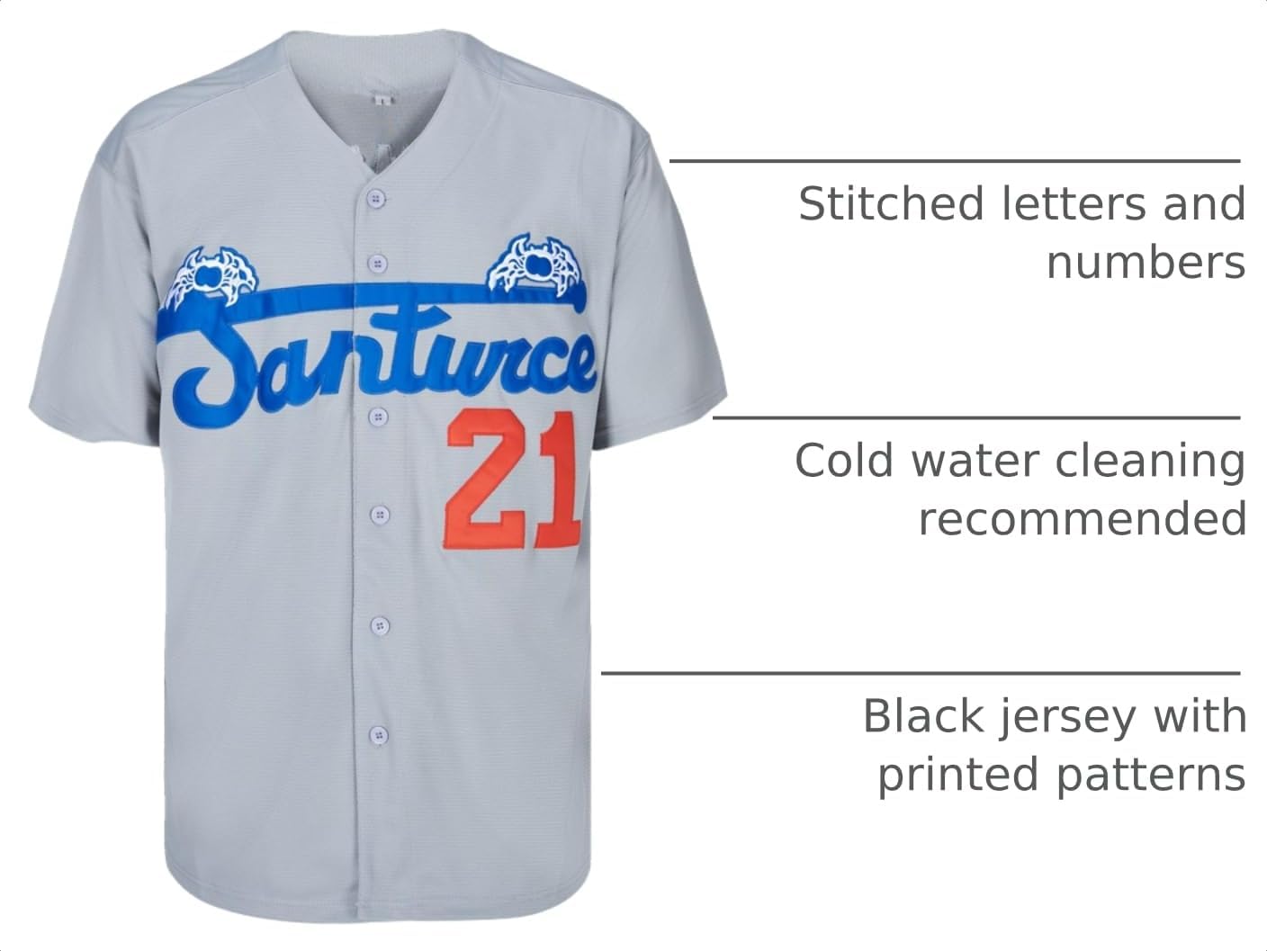 Men's #21 Roberto Clemente Baseball Jersey Santurce Crabbers Puerto Rico Baseball Shirt Stitched