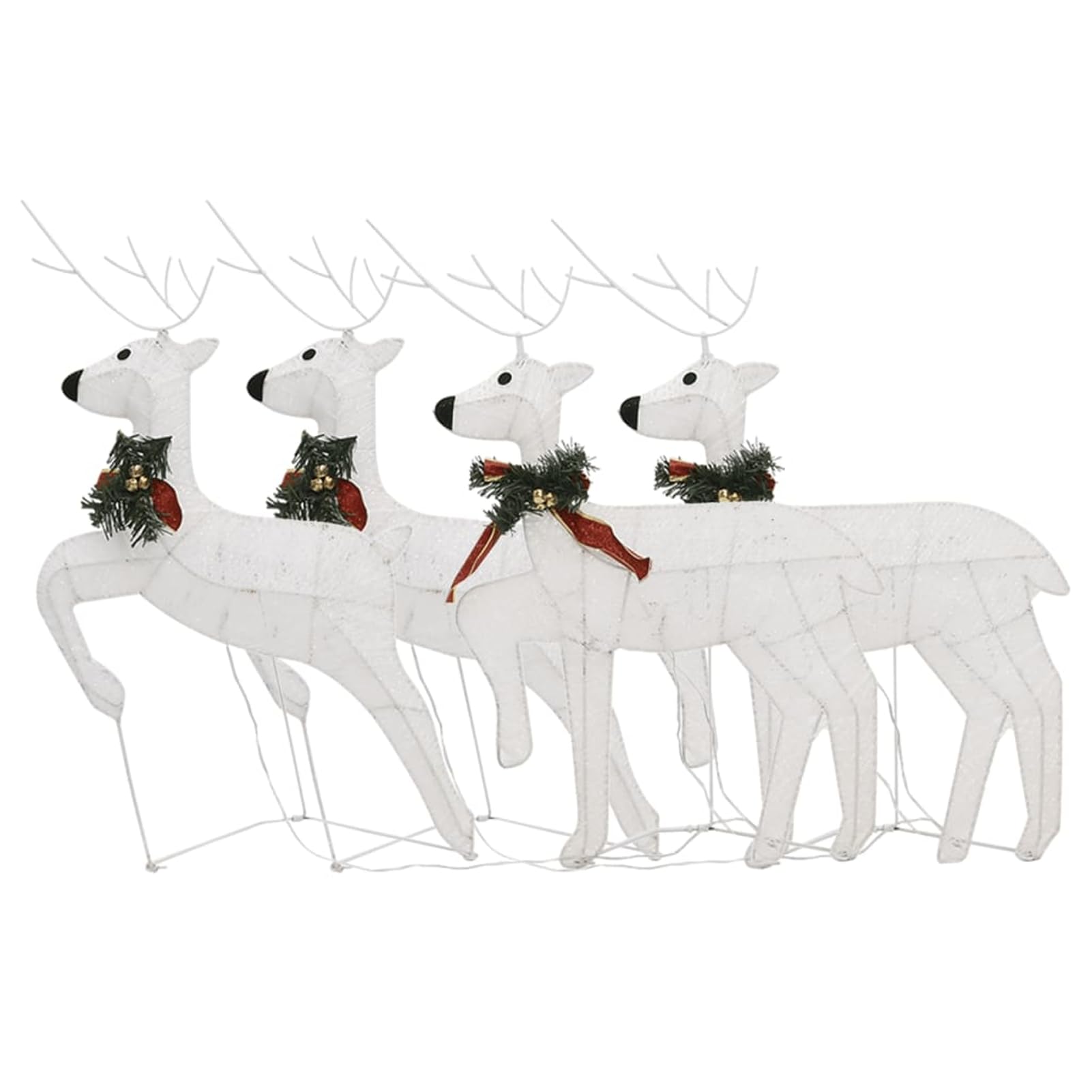Tidyard LED-Rentiere 4 STK. Weiß 80 LEDs, Weihnachtsdekoration für Außen Vorgarten Fassade Geschäftsdekoration Event als Weihnachtsszene3154270