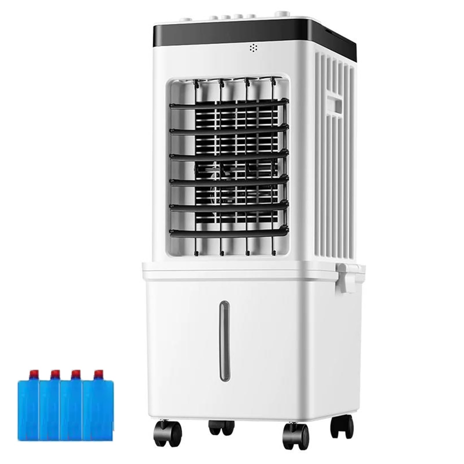 24in Swamp Cooler with 4 Ice Packs, 3.96 Gal Water Tank, 3 Speed Evaporative Air Cooler, Rolling Wheels for Home Office