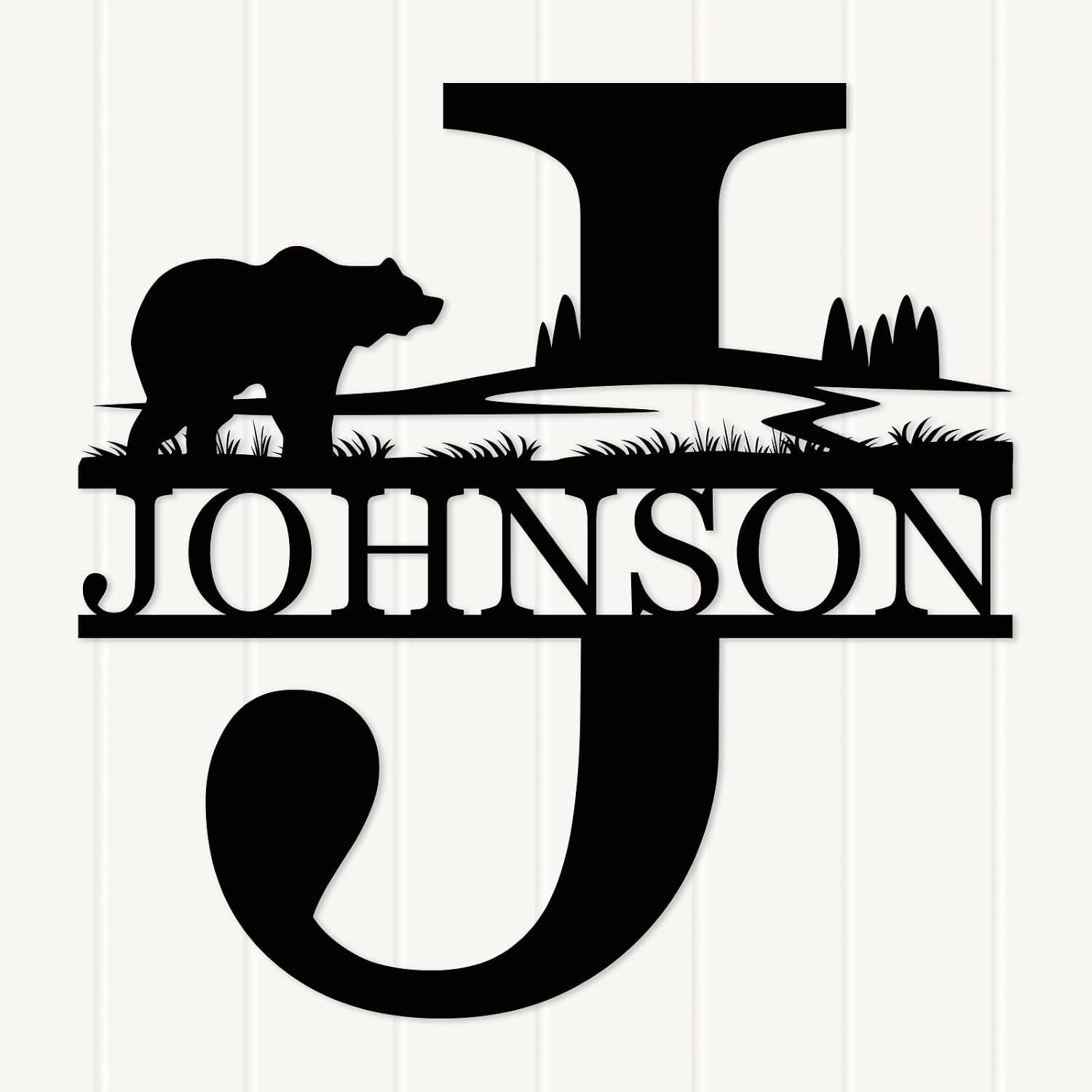 Personalized Last Name Metal Signs, Custom Outdoor Decor, Monogram Family Name Wall Sign for Home, Personalized Rustic Bear Wildlife Metal Décor, Decorative & Unique Cabin Sign for Outdoors and Indoors