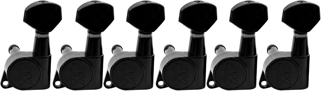Wilkinson Lefty 6 inline E-Z-LOK Guitar Tuners Machine Heads Set Black