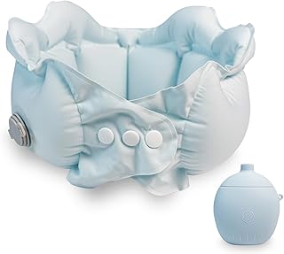 CUZRICH Inflatable Travel Pillow Portable Quickly Inflated Neck Pillows Washable Camping Pillow Headrest Sleep for Airplane Car Buses Trains Home Office Napping Traveling Essentials (Blue)