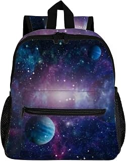Mochila infantil para meninos e meninas pré-escolar, planetas, estrelas e galáxias, mochila de viagem para crianças primárias, estudantes e crianças