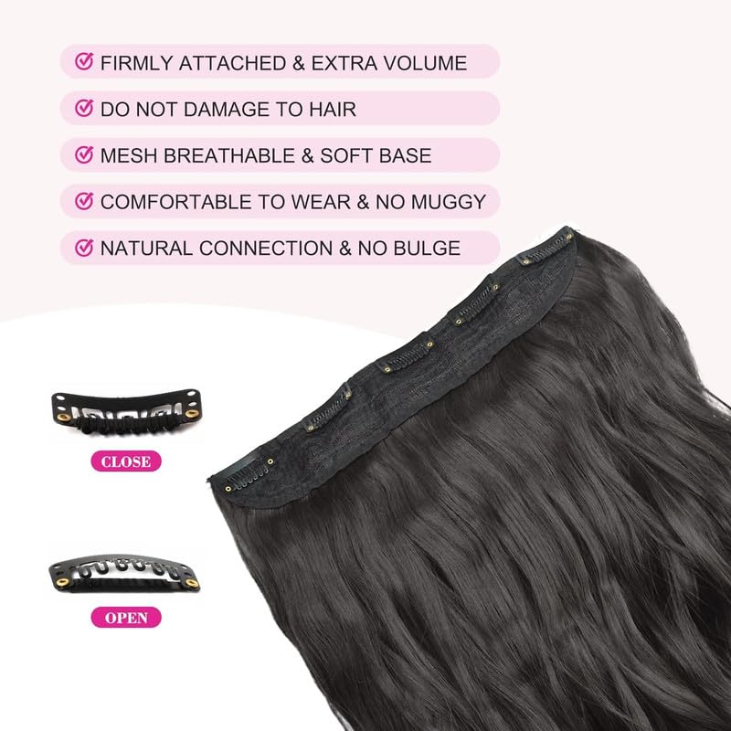 Image of 24 inch Heat Resistant Clip In Synthetic Straight Hair Extensions - Synthetic Hair Extension /Ponytail Long Braided Ponytail With Elastic Hair Ties Synthetic Hair Extensions (Style 4)