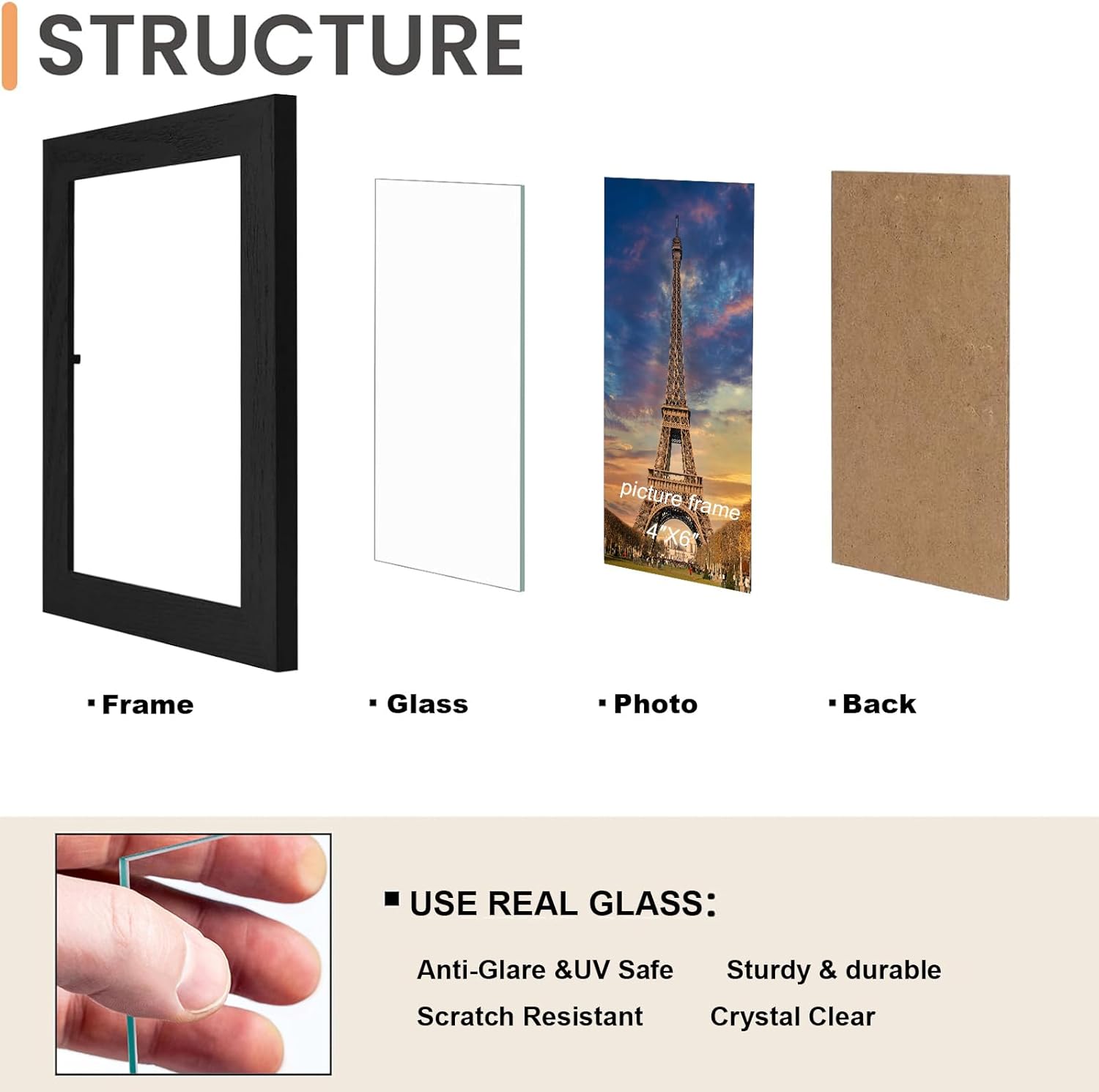 4x6 Wall Hanging Picture Frames Collage with 2 Opening Black Frames 2 Pack - Image 2