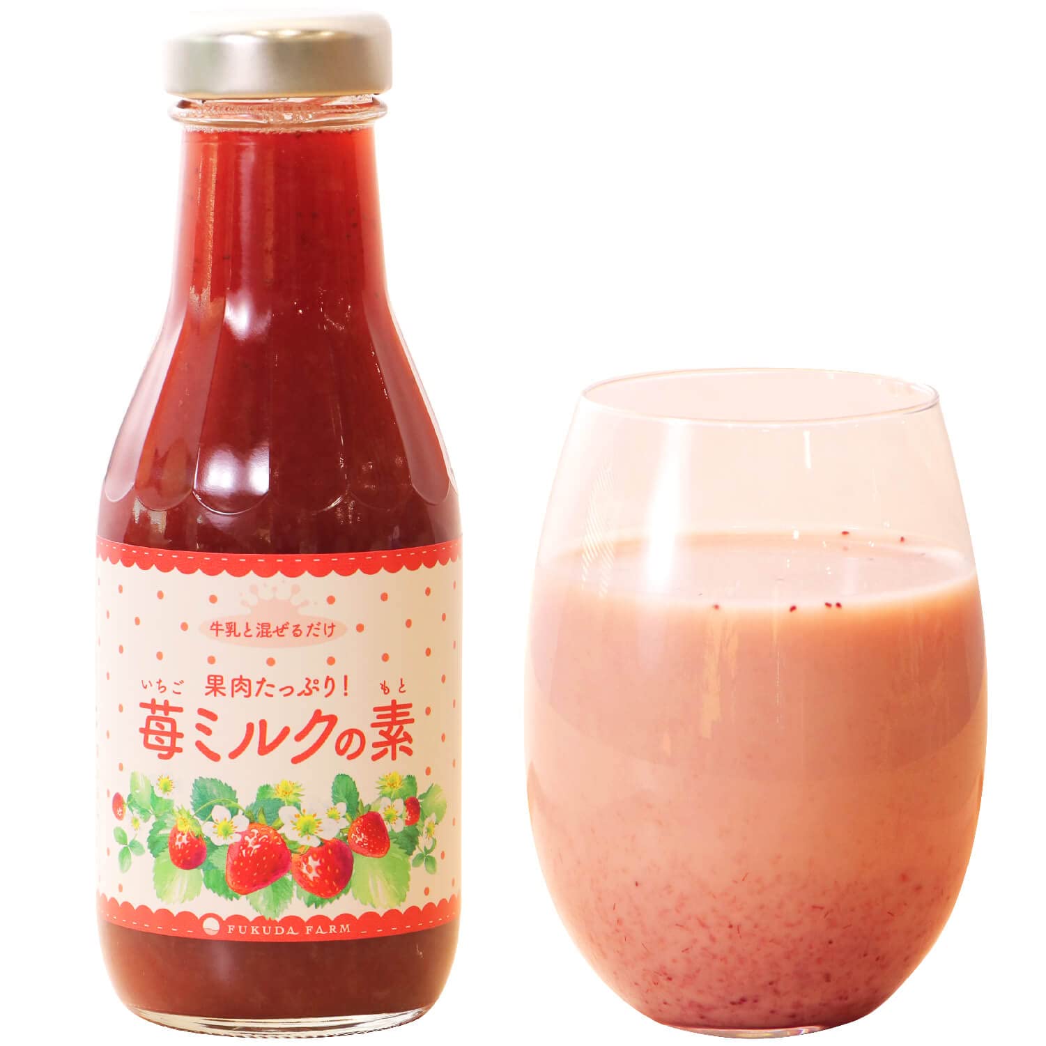 Amazon.co.jp: 福田農場 熊本産 【 いちごミルクの素 390ml