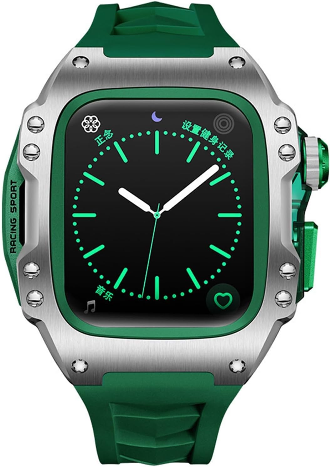 TOPBD For Apple Watch Band 44mm 45mm Titanium Alloy Protective Case For iWatch S9 8 7 6 5 4 Modified Watch Strap